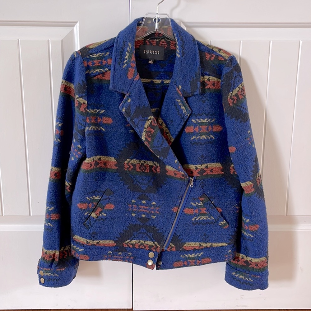Blu Pepper | Aztec Pendleton Inspired Wool Bomber… - image 6
